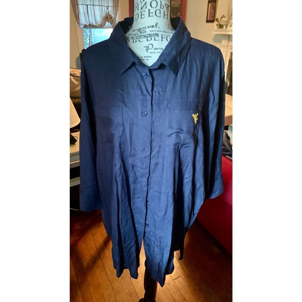 West Virginia Mountaineers Navy Women’s Blouse